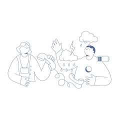 A man and a counselor using a crisis hotline.