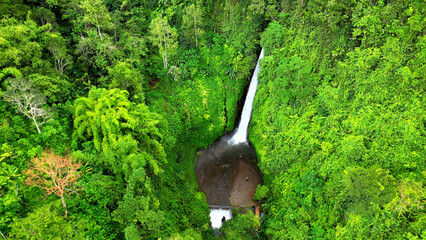 Air Terjun Melanting Waterfall. There are almost 500 steps to get to the waterfall. You don’t have to worry about safety on the stairs, but they can be a little steep.	