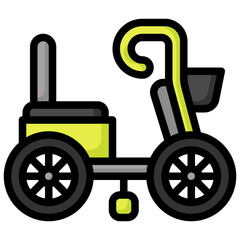 tricycle filled outline icon,linear,outline,graphic,illustration