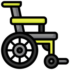 wheelchair filled outline icon,linear,outline,graphic,illustration