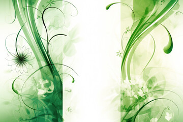 A group of green abstract floral bookmarks. Decorative foliage collection. Created with Generative AI technology.