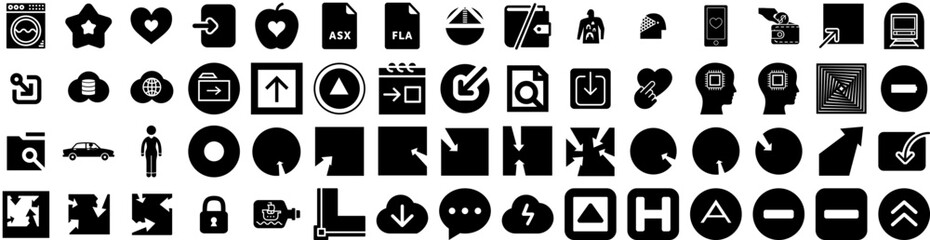 Set Of Inside Icons Isolated Silhouette Solid Icon With Interior, Person, Vehicle, Trip, View, Inside, Transport Infographic Simple Vector Illustration Logo