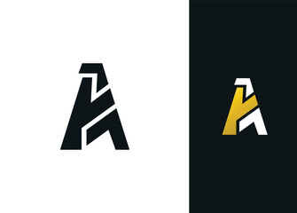 Logo design of the letter A.