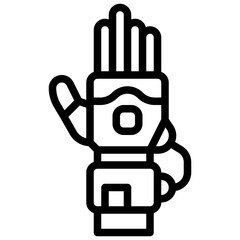 prosthetic hand line icon,linear,outline,graphic,illustration