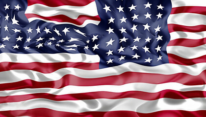 USA flag. American flag. American flag blowing in the wind