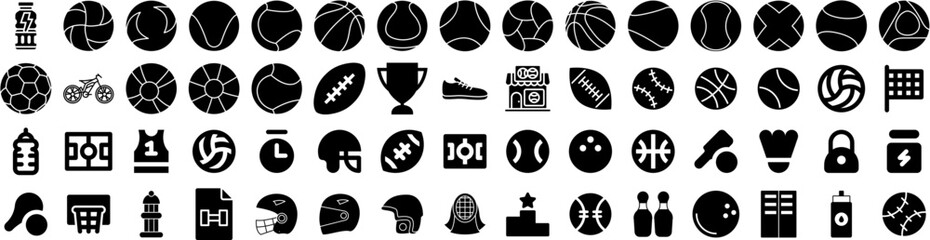 Set Of Sports Icons Isolated Silhouette Solid Icon With Background, Game, Competition, Design, Football, Sport, Vector Infographic Simple Vector Illustration Logo