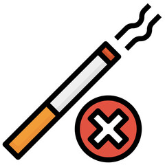 no smoking filled outline icon,linear,outline,graphic,illustration