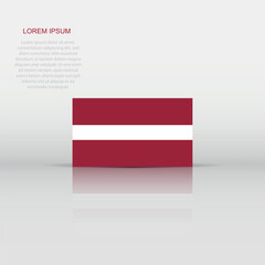 Latvia flag icon in flat style. National sign vector illustration. Politic business concept.