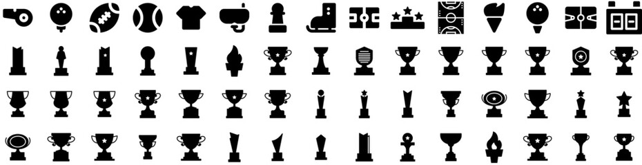 Set Of Tournament Icons Isolated Silhouette Solid Icon With Competition, Championship, Vector, Illustration, Tournament, Game, Sport Infographic Simple Vector Illustration Logo
