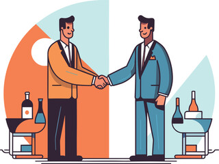 Men shaking hands after a business meeting.