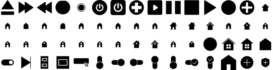 Set Of Button Icons Isolated Silhouette Solid Icon With Icon, Modern, Design, Illustration, Vector, Web, Button Infographic Simple Vector Illustration Logo