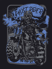 Motorbike ghost rider Line. Pop Art logo. dark background. Abstract vector illustration. Isolated black background for t-shirt, poster, clothing, merch, apparel, badge design