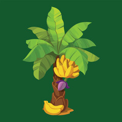 banana tree vector cartoon