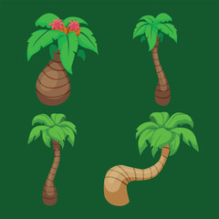 coconut tree cartoon vector