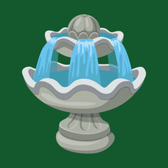 fountain pool cartoon vector