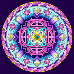 Illustration of colorful spiritual symbol motif