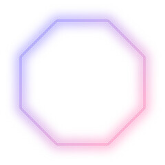 Gradient Neon Light Purple Peach Octagon