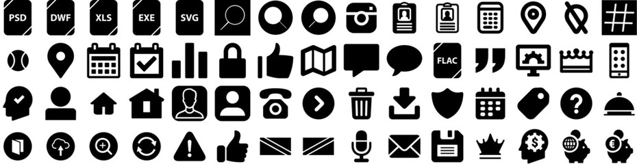 Set Of Multiple Icons Isolated Silhouette Solid Icon With Concept, Multiple, Background, Symbol, Medicine, Vector, Technology Infographic Simple Vector Illustration Logo - obrazy, fototapety, plakaty