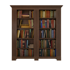 3d render books in a library