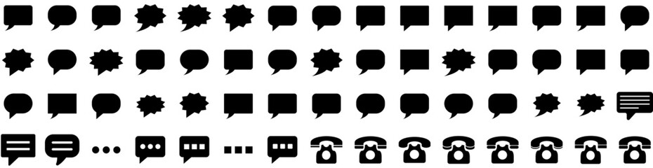 Set Of Speak Icons Isolated Silhouette Solid Icon With Talk, Speak, Person, Illustration, Speech, Chat, Communication Infographic Simple Vector Illustration Logo