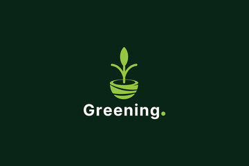 greenery logo vector icon illustration