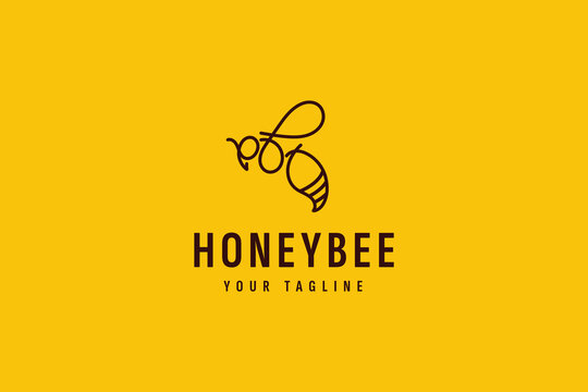 honeybee logo vector icon illustration
