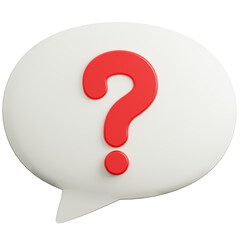 red question mark chatting 3d icon