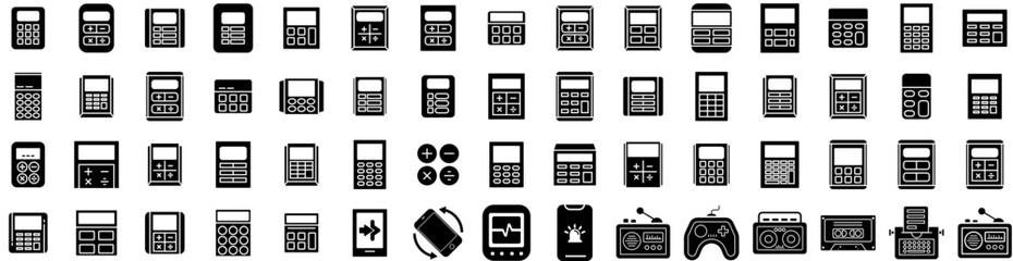 Set Of Device Icons Isolated Silhouette Solid Icon With Computer, Technology, Mobile, Screen, Phone, Digital, Tablet Infographic Simple Vector Illustration Logo