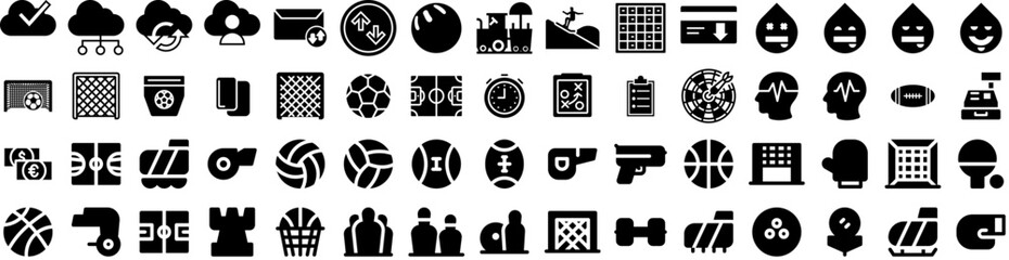 Obraz premium Set Of Activity Icons Isolated Silhouette Solid Icon With Woman, Lifestyle, Man, Happy, Active, People, Sport Infographic Simple Vector Illustration Logo