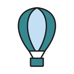 Obraz premium Filled Line AIR BALLOON design vector icon design vector line icon svg