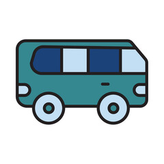 Filled Line MINI BUS design vector icon design vector line icon svg