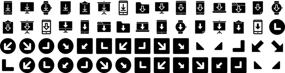 Set Of Bottom Icons Isolated Silhouette Solid Icon With Blue, Water, Nature, White, Bottom, Illustration, Background Infographic Simple Vector Illustration Logo