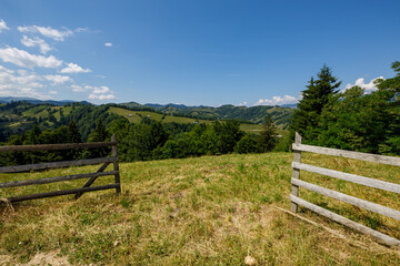 The carpathian landscape at Bran in Romania	