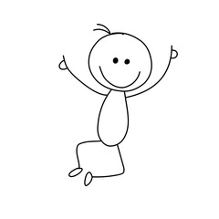 Hand drawn stickman vector illustration.