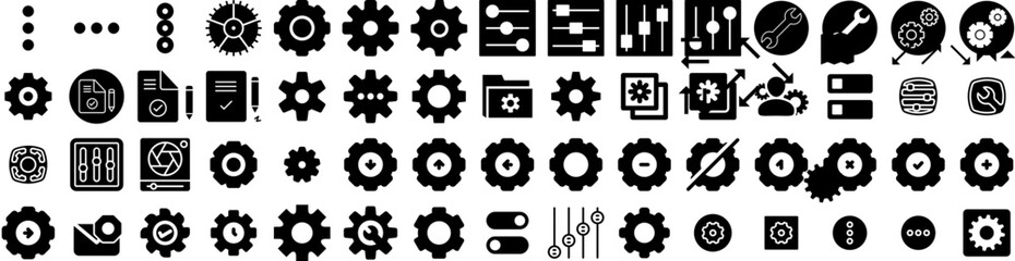 Set Of Preferences Icons Isolated Silhouette Solid Icon With Technology, Icon, Business, Concept, Vector, Symbol, Service Infographic Simple Vector Illustration Logo