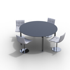 diner table isolated on transparent background, 3D illustration, cg render