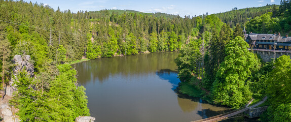 Bobr River near the city of Jelenia Gora