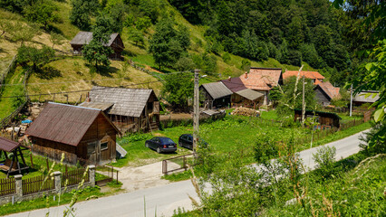 The old wooden houses of bran in romania