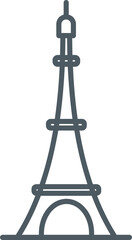 Eifel tower icon black and white transparent 