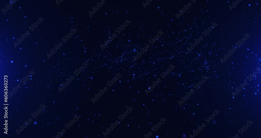Poster abstract background with particles, glitter particles with stars, dust and smoke from particles, sea