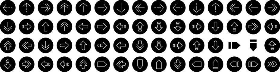 Set Of Arrow Icons Isolated Silhouette Solid Icon With Symbol, Design, Collection, Set, Vector, Sign, Arrow Infographic Simple Vector Illustration Logo