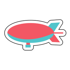 Sticker AIRSHIP BALLOON design vector icon design vector line icon svg
