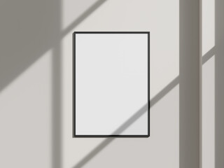 Minimal wall photo frame with window shadow