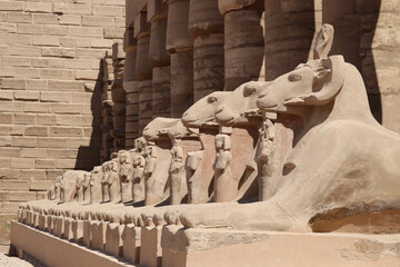 Avenue of the Sphinxes at Karnak temple in Luxor, Egypt 