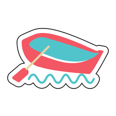 Sticker ROWBOAT design vector icon design vector line icon svg