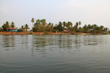 river mekong at khone island in laos