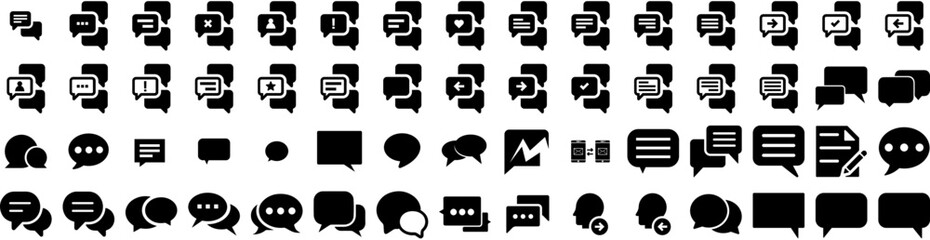 Set Of Messaging Icons Isolated Silhouette Solid Icon With Web, Icon, Design, Communication, Message, Vector, Illustration Infographic Simple Vector Illustration Logo