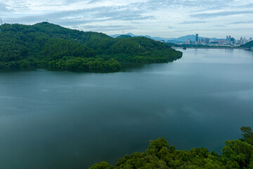 Obraz premium Aerial view of landscape in shenzhen city, China