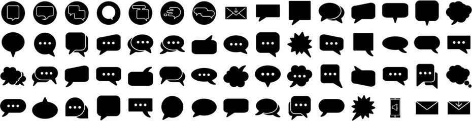 Set Of Message Icons Isolated Silhouette Solid Icon With Communication, Illustration, Message, Web, Icon, Design, Vector Infographic Simple Vector Illustration Logo