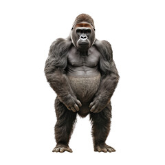 Fototapeta na wymiar gorilla standing isolated on white